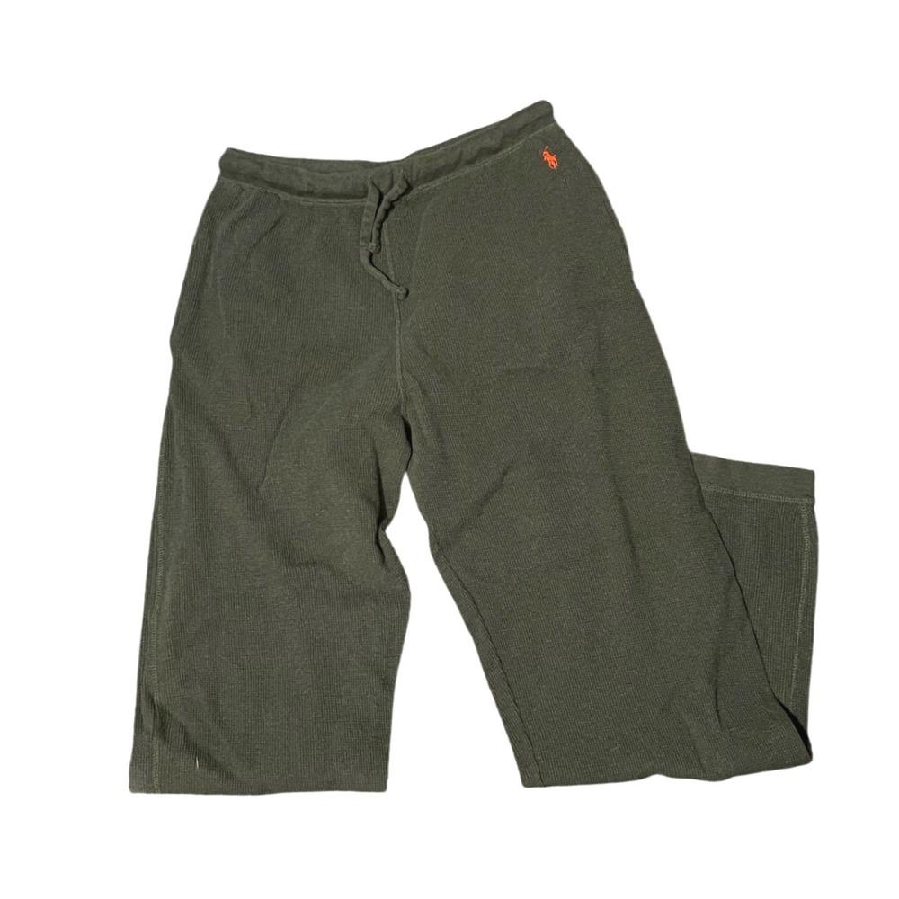 Polo Ralph Lauren Mens Sleep Pants M Olive Waffle Cotton Preppy Cozy‎ Athleisure